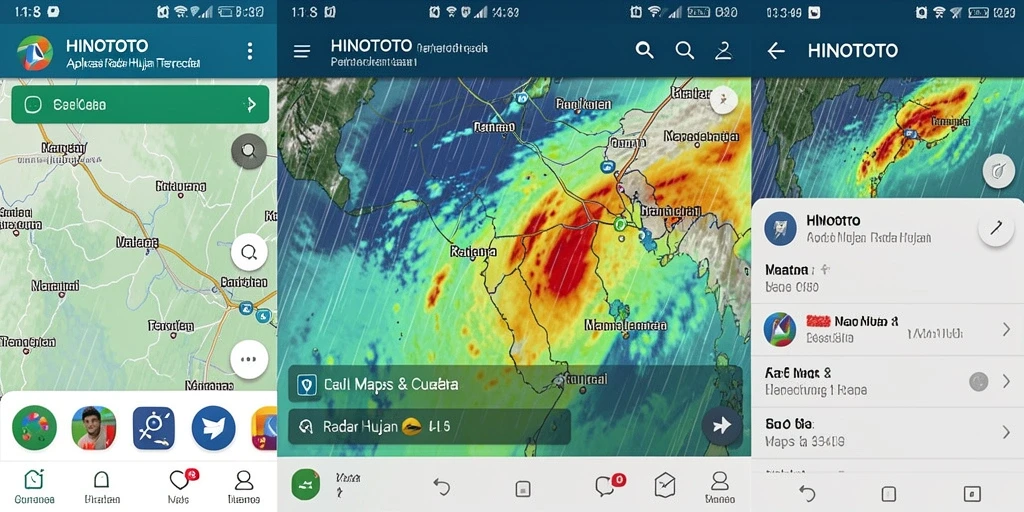 Tampilan antarmuka HINOTOTO menampilkan radar hujan interaktif dan informasi cuaca terkini.