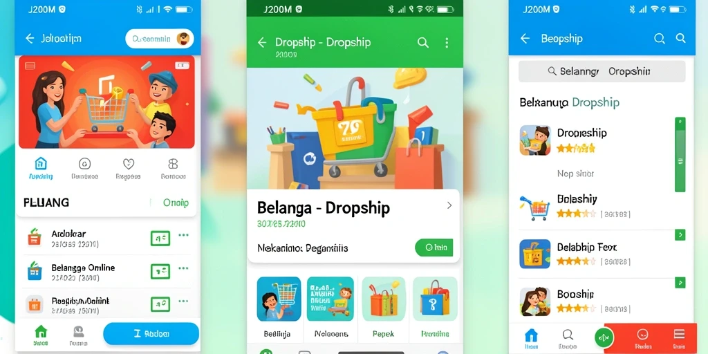 Tampilan antarmuka J200M yang modern dan mudah digunakan untuk berbelanja.