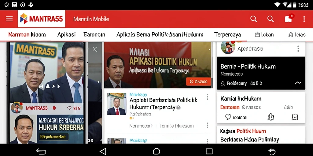 Tampilan antarmuka aplikasi MANTRA55 yang sederhana dan informatif.