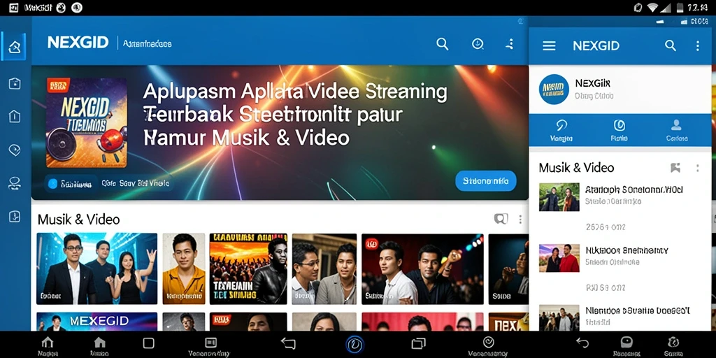 Tampilan antarmuka NEXGID yang sederhana dan menarik untuk streaming video.