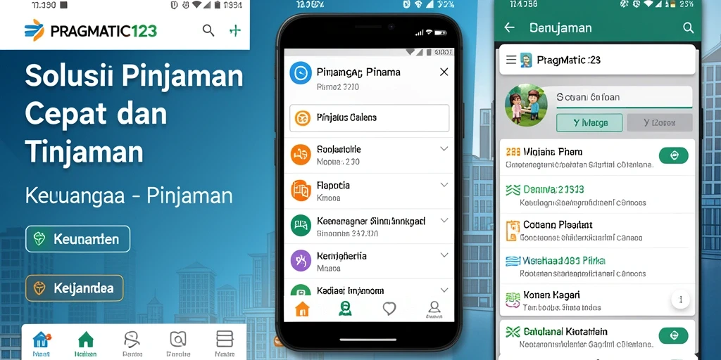Tampilan antarmuka pengguna aplikasi PRAGMATIC123 yang sederhana dan intuitif.