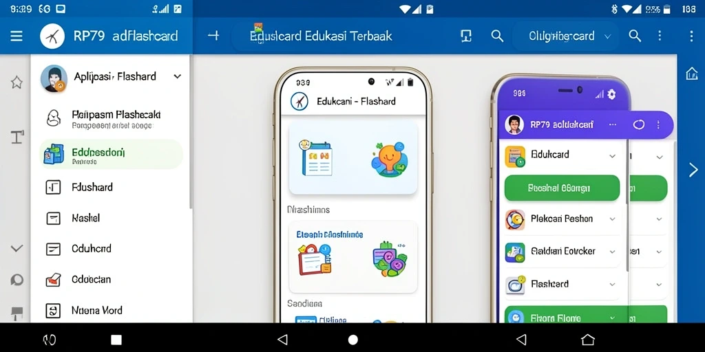 Tampilan aplikasi Flashcard RP79 yang interaktif dan menarik.