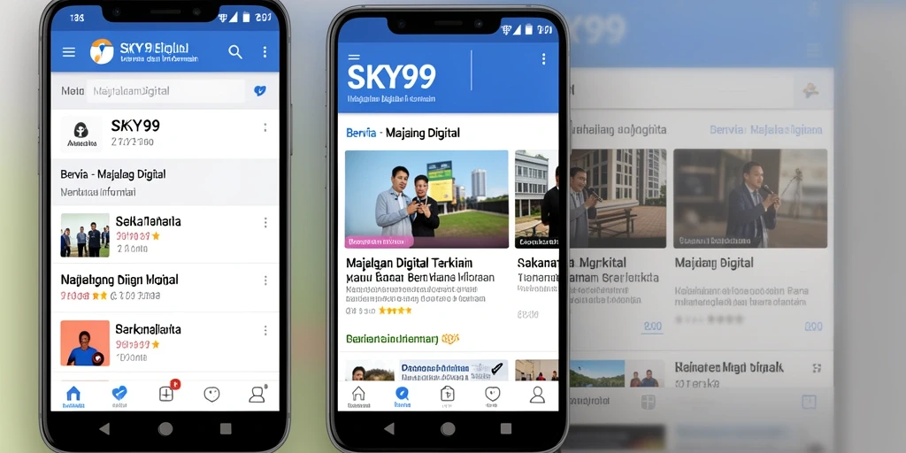 Tampilan antarmuka aplikasi SKY99 yang menarik untuk Majalah Digital.