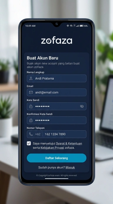 Cara Mudah Membuat Akun Zofaza di Android