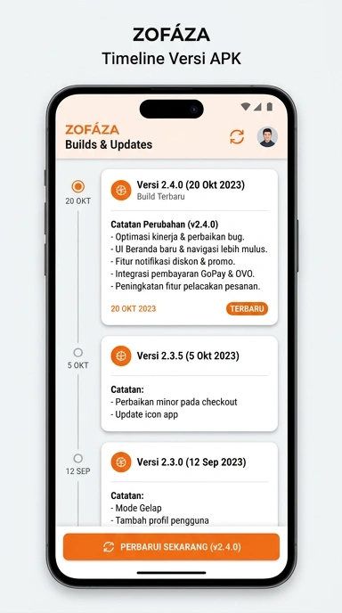 Riwayat Versi Aplikasi Zofaza untuk Pengguna Android
